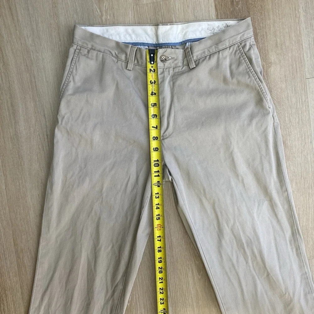 Polo Ralph Lauren Men's Classic Fit 32x32 Khaki Tan Chino Pants with Seersucker